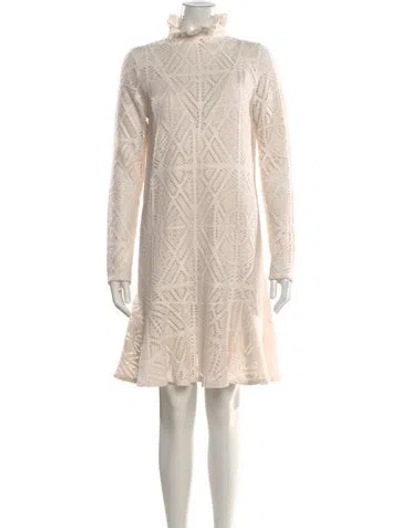 Pre-owned See By Chloé Lace Pattern Mini Dress In Neutral