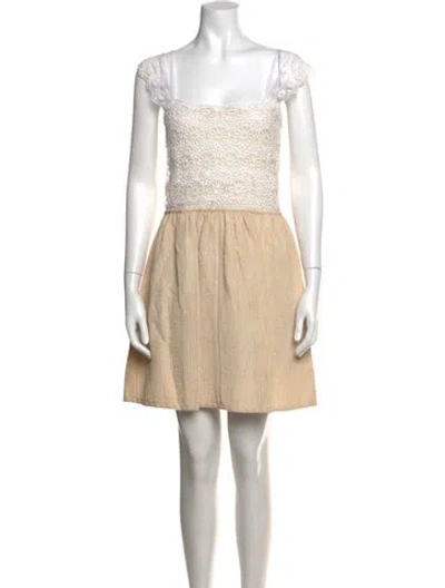 Pre-owned See By Chloé Lace Pattern Mini Dress In Neutrals