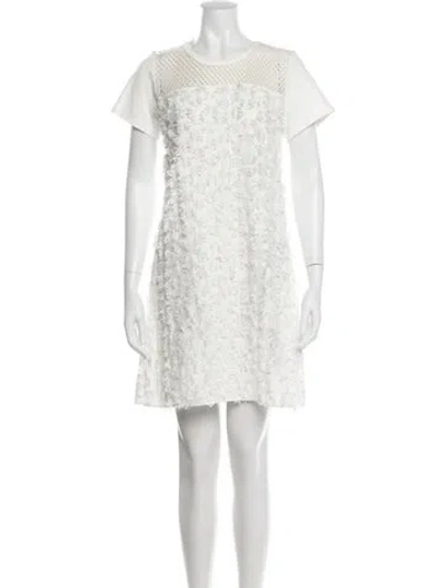 Pre-owned See By Chloé Lace Pattern Mini Dress In White