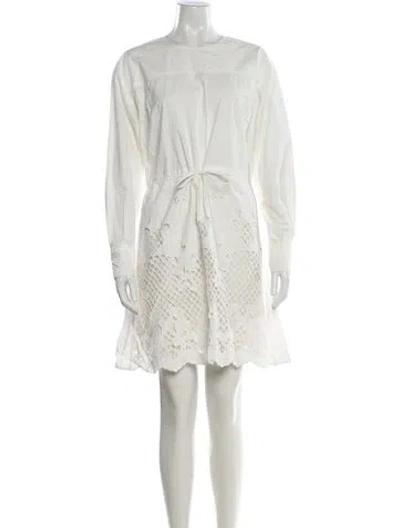 Pre-owned See By Chloé Lace Pattern Mini Dress In White