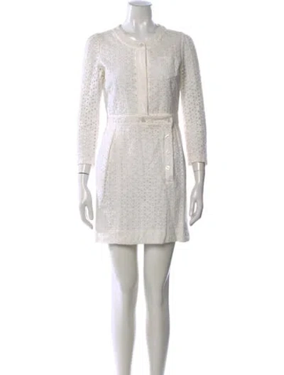 Pre-owned See By Chloé Lace Pattern Mini Dress In White