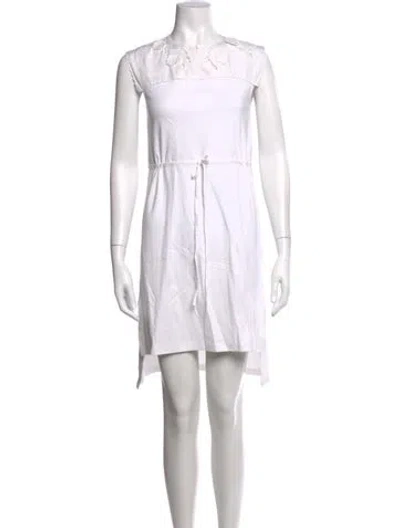 Pre-owned See By Chloé Lace Pattern Mini Dress In White