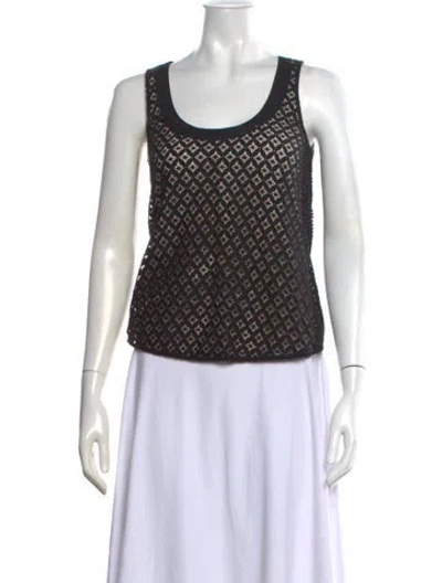 Pre-owned See By Chloé Lace Pattern Scoop Neck Top In Black