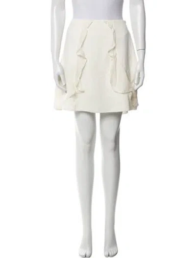 Pre-owned See By Chloé Lace Trim Embellishment Mini Skirt In Neutral