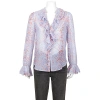 SEE BY CHLOÉ SEE BY CHLOE LADIES GREY FLORAL PRINT RUFFLE BLOUSE