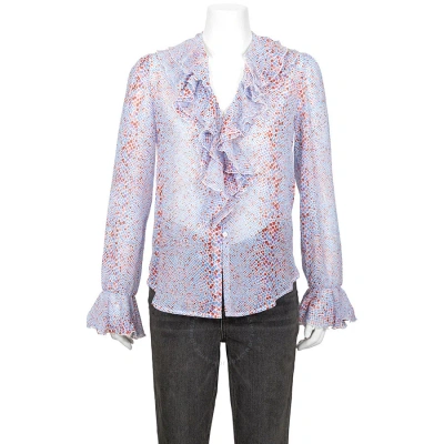 See By Chloé See By Chloe Ladies Grey Floral Print Ruffle Blouse