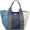 SEE BY CHLOÉ LAETIZIA CANVAS TOTE BAG IN ROYAL NAVY BLUE