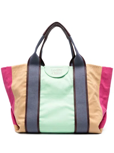 See By Chloé Laetizia Panelled Tote Bag In Pink