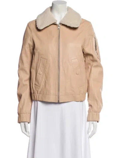 Pre-owned See By Chloé Lamb Leather Biker Jacket W/ Tags In Pink