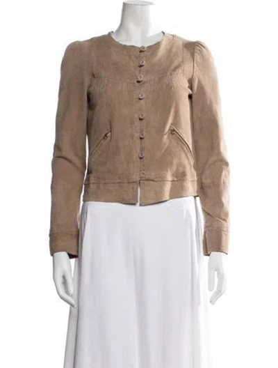 Pre-owned See By Chloé Lamb Leather Jacket In Neutral