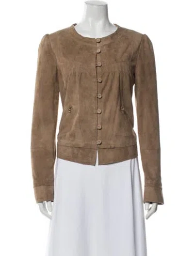 Pre-owned See By Chloé Lamb Leather Jacket In Neutrals