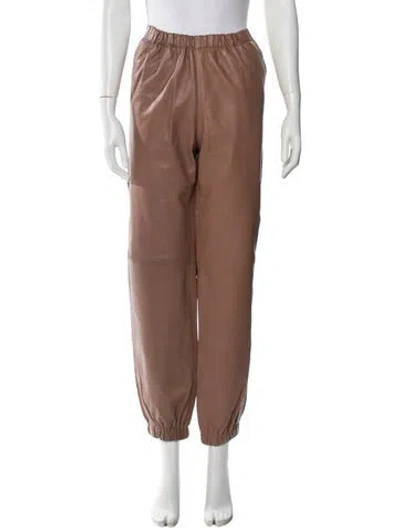 Pre-owned See By Chloé Lamb Leather Wide Leg Pants W/ Tags In Brown