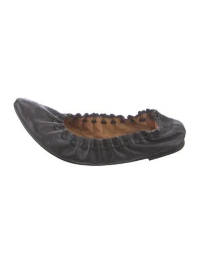 Pre-owned See By Chloé Leather Ballet Flats In Black