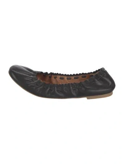 Pre-owned See By Chloé Leather Ballet Flats In Black