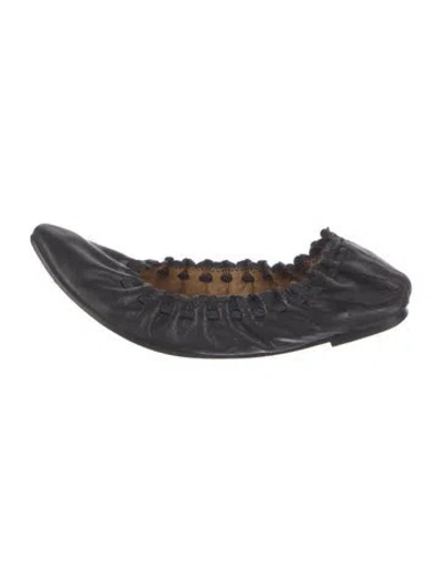 Pre-owned See By Chloé Leather Ballet Flats In Black