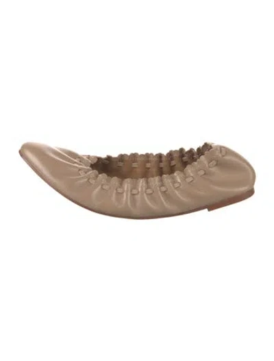 Pre-owned See By Chloé Leather Ballet Flats In Brown