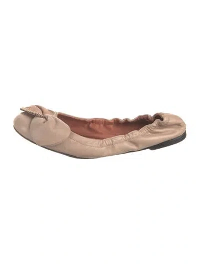 Pre-owned See By Chloé Leather Ballet Flats In Neutrals