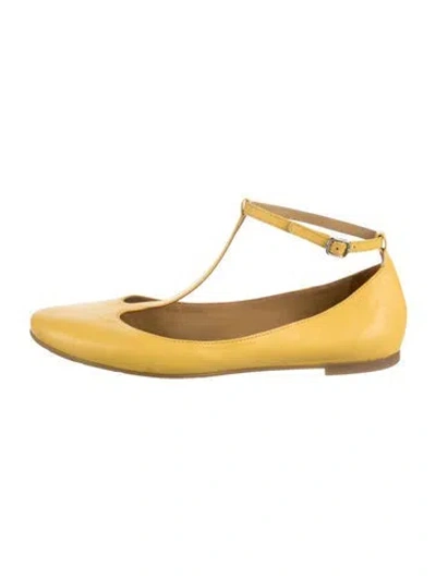 Pre-owned See By Chloé Leather Ballet Flats In Yellow