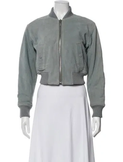 Pre-owned See By Chloé Leather Bomber Jacket In Green