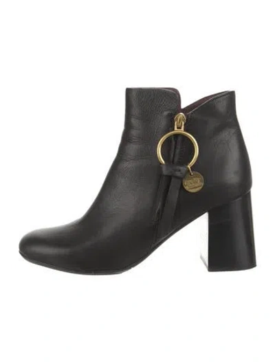 Pre-owned See By Chloé Leather Boots In Black