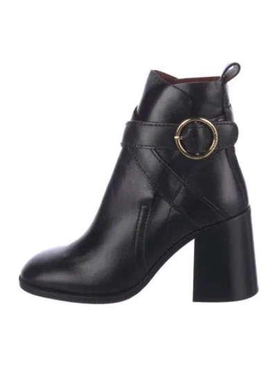 Pre-owned See By Chloé Leather Boots In Black