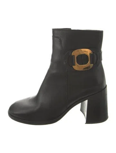 Pre-owned See By Chloé Leather Boots In Black