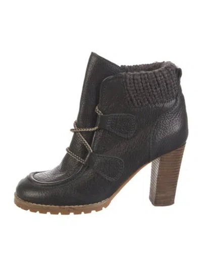 Pre-owned See By Chloé Leather Boots In Black