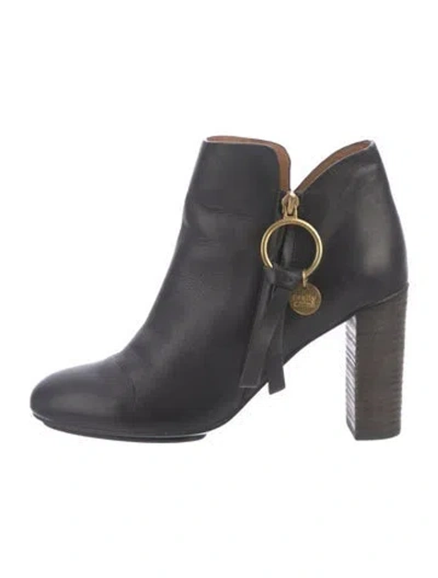 Pre-owned See By Chloé Leather Boots In Black