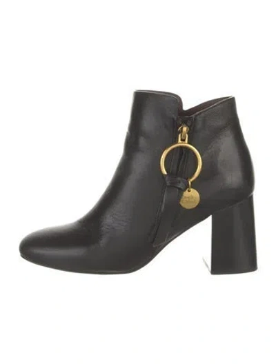 Pre-owned See By Chloé Leather Boots In Black