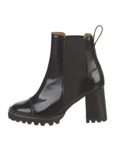 Pre-owned See By Chloé Leather Boots In Black
