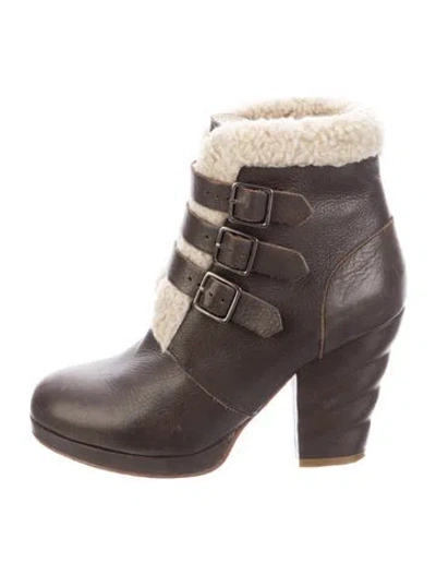 Pre-owned See By Chloé Leather Boots In Brown