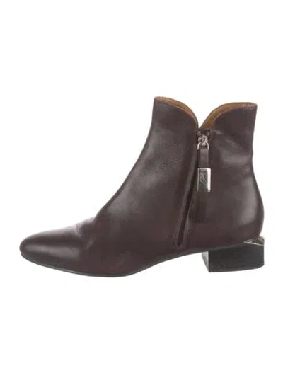 Pre-owned See By Chloé Leather Boots In Burgundy