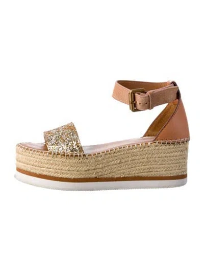 Pre-owned See By Chloé Leather Braided Accents Espadrilles In Neutral