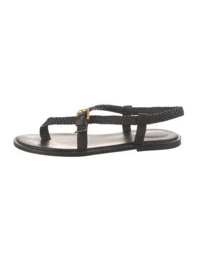 Pre-owned See By Chloé Leather Braided Accents Sandals In Black