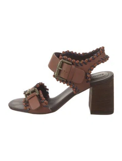 Pre-owned See By Chloé Leather Braided Accents Sandals In Brown