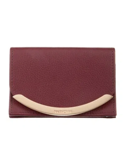 Pre-owned See By Chloé Leather Card Holder In Burgundy
