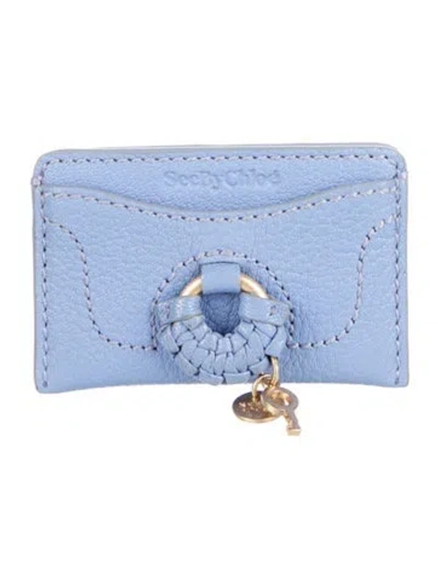 Pre-owned See By Chloé Leather Card Holder W/ Tags In Blue