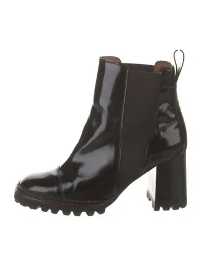Pre-owned See By Chloé Leather Chelsea Boots In Black