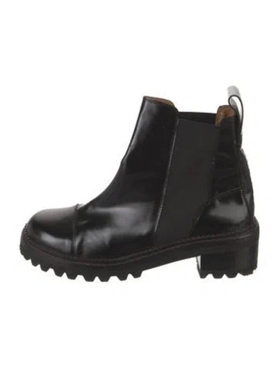 Pre-owned See By Chloé Leather Chelsea Boots In Black