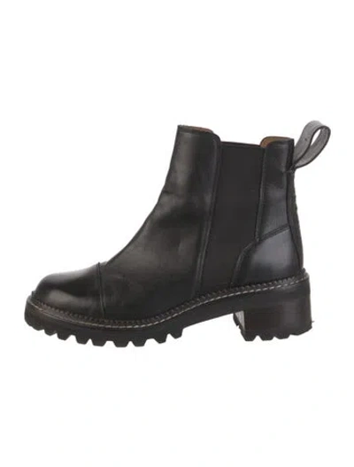 Pre-owned See By Chloé Leather Chelsea Boots In Black