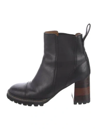 Pre-owned See By Chloé Leather Chelsea Boots In Black