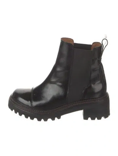 Pre-owned See By Chloé Leather Chelsea Boots In Black