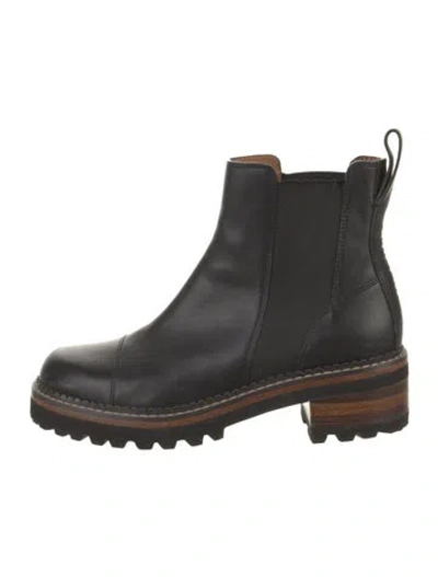 Pre-owned See By Chloé Leather Chelsea Boots In Black