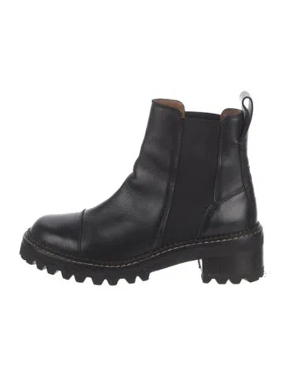 Pre-owned See By Chloé Leather Chelsea Boots In Black