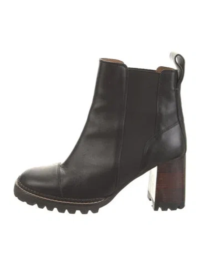 Pre-owned See By Chloé Leather Chelsea Boots In Black
