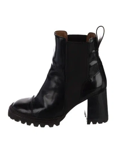 Pre-owned See By Chloé Leather Chelsea Boots In Black