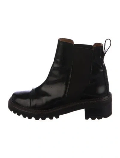 Pre-owned See By Chloé Leather Chelsea Boots In Black