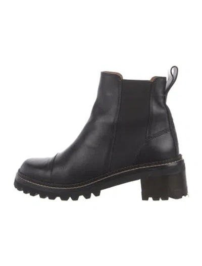 Pre-owned See By Chloé Leather Chelsea Boots In Black