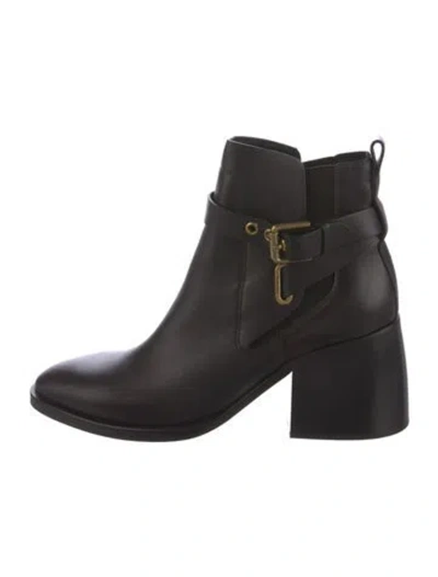 Pre-owned See By Chloé Leather Chelsea Boots In Black