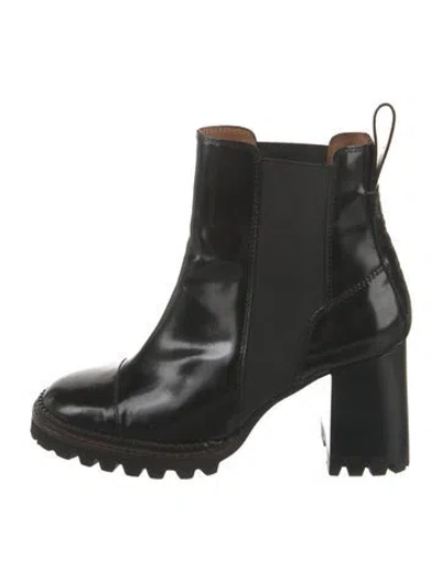 Pre-owned See By Chloé Leather Chelsea Boots In Black